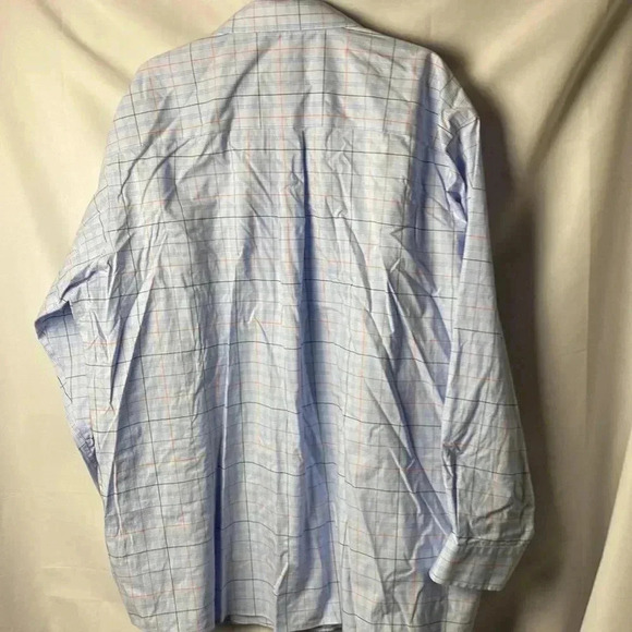 JOS.A.BANK TRADITIONAL FIT MENS SIZE 2X BLUE PLAID LONG SLEEVE SHIRT 100% COTTON - Picture 9 of 12